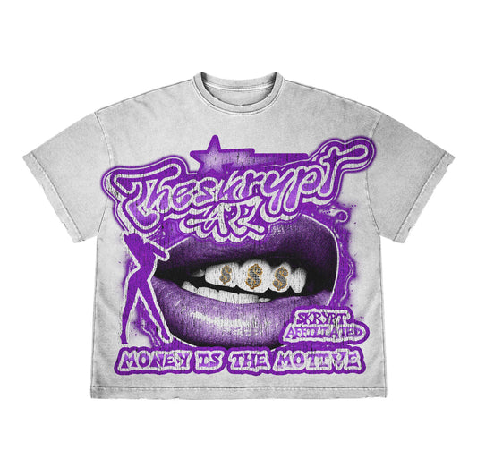 Money is the motive white purple