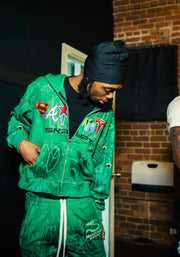 Green graffiti zip