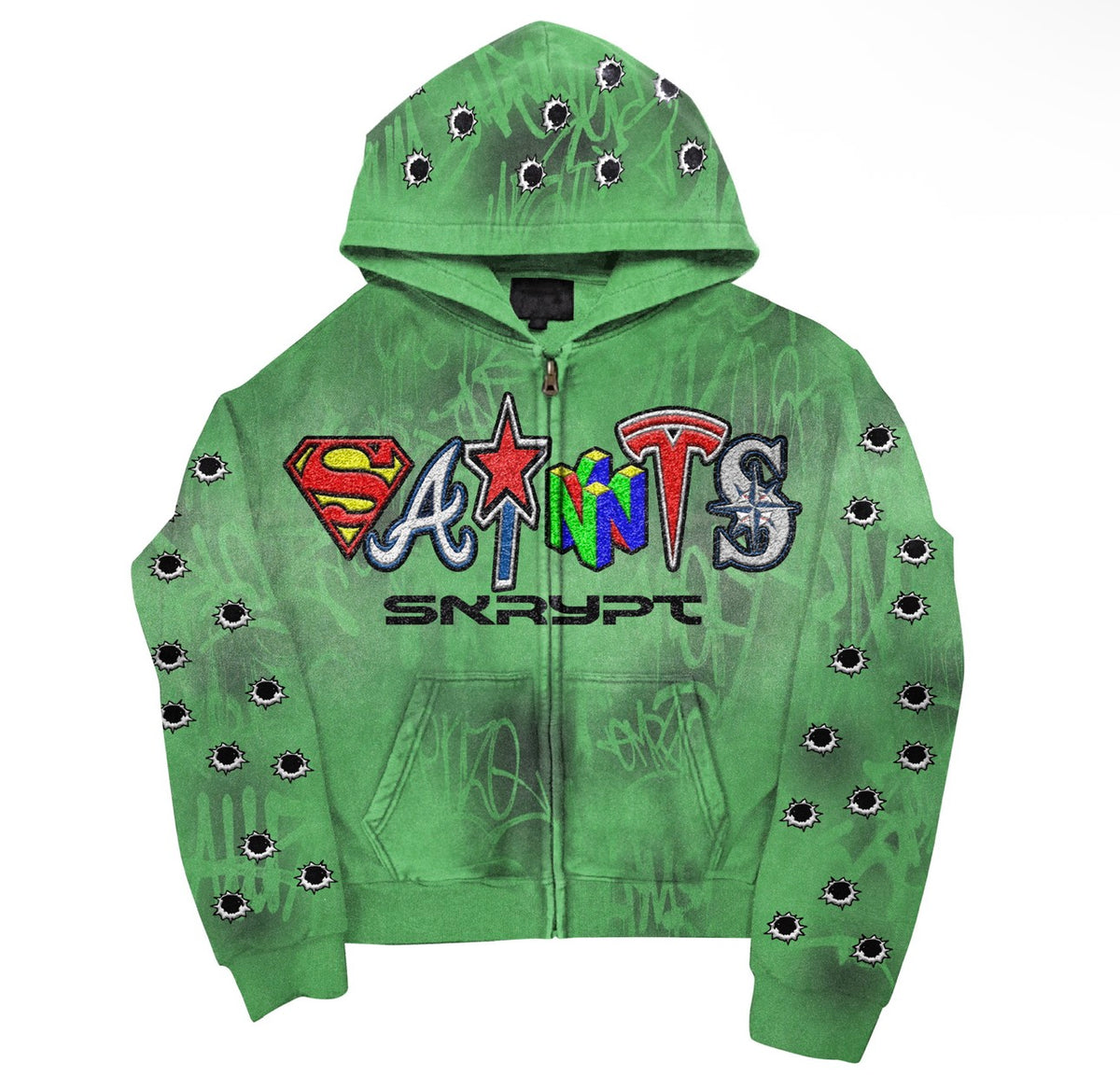 Green graffiti zip