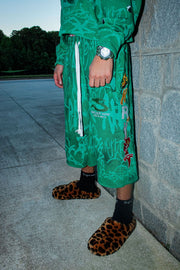 Green graffiti shorts